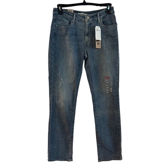 Levis Mid Rise Skinny Womens Jeans Size 12M Medium Wash Denim Stretch - Picture 1 of 7